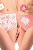 Majtki damskie - Figi damskie bawełniane (2pack) z wysokim stanem i subtelną koronką LPF 531 Key - miniaturka - grafika 1