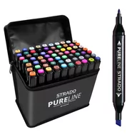 Kredki, ołówki, pastele i pisaki - Zestaw markerów dwustronnych Strado PureLine - 60 szt. + torba - miniaturka - grafika 1