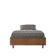 Łóżka - Sommier łóżko tapicerowane z pojemnikiem 120x210 tkanina Era 04 pomarańczowa Azelia - miniaturka - grafika 1