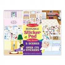 MELISSA-&-DOUG DOM ZABAW 175 NAKLEJEK WIELOKROTNEGO UŻYTKU 5 SCEN 14197 - Zabawki kreatywne - miniaturka - grafika 1