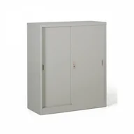 Szafy biurowe - B2B Partner Metalowa szafa z przesuwnymi drzwiami, demontowana, 2 półki, 1000 x 1200 x 450 mm, jasnoszary 908018 - miniaturka - grafika 1