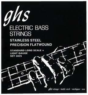 ghs GHS 3025 45  95 Light Long Bass płaski Wound zestaw strun Scale 3025 - Struny gitarowe  - miniaturka - grafika 1
