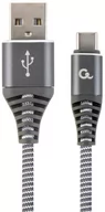 Kable komputerowe i do monitorów - Gembird Kabel USB 2.0 - typ C(AM/CM) oplot tekstylny 2m grafitowo-biały CC-USB2B-AMCM-2M-WB2 - miniaturka - grafika 1