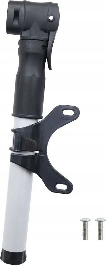 Mini pompka z uchwytem montażowym do roweru / hulajnogi FSPMP-387 czarno srebrna