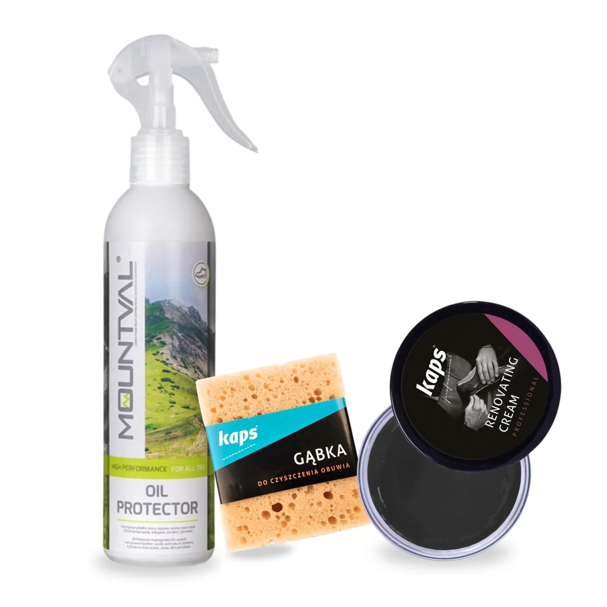 Renowacja Czarnych Butów z Gąbką i Impregnatem Oil Protector Zestaw 3w1