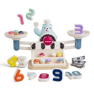 Zabawki interaktywne dla dzieci - Zabawka edukacyjna Głodny Miś Waga szalkowa Montessori - miniaturka - grafika 1