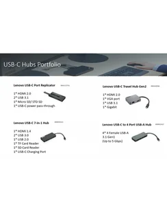 Lenovo USB-C to 4 Port USB-A Hub - hub - 4 ports USB hub - 4 - Szary 4X90X21427 - Huby USB - miniaturka - grafika 2