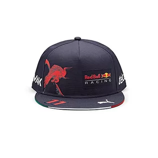 Czapki damskie - Red Bull Racing - oficjalna kolekcja Merchandise Formuła 1 - Sergio Perez 2022 Team Flat Brim czapka drużynowa - czapka dla dorosłych - ciemnoniebieska - rozmiar uniwersalny, grantowy, jeden rozmiar - grafika 1
