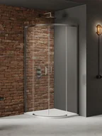 Kabiny prysznicowe - Kabina prysznicowa półokrągła 90x90 kolor stalowy K-4978 Prime New Trendy Gunmetal Brushed - miniaturka - grafika 1