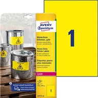 Etykiety do drukarek - Avery Zweckform etykiety 210mm x 297mm A4 żółte L6111-20 - miniaturka - grafika 1