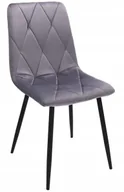 Krzesła - Szare welurowe krzesło z pikowaniem w romby A8-F68 - miniaturka - grafika 1