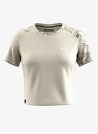 Koszulki sportowe damskie - Koszulka damska Salewa Lavaredo Hemp Crop T-Shirt - oatmeal - miniaturka - grafika 1