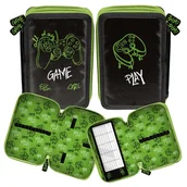 Plecaki szkolne i tornistry - Paso Piórnik Dwukomorowy Rozkładany Bez Wyposażenia Play Game Pad - miniaturka - grafika 1