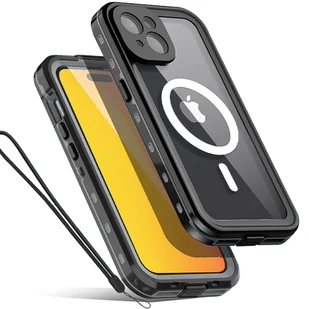 Etui do iPhone 15 wodoodporne Mag Safe Case pancerne wodoszczelne obudowa czarno-szare - Etui i futerały do telefonów - miniaturka - grafika 18