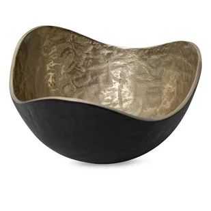 Misa dekoracyjna metalowa PEDRO 25X25X13 czarna + złota - Tace i patery - miniaturka - grafika 1