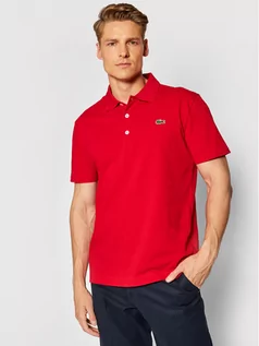 Koszulki męskie - Lacoste Polo YH4801 Czerwony Slim Fit - grafika 1