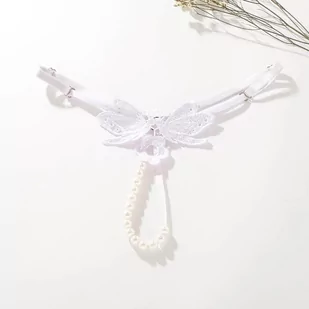 Różnokolorowe stringi ozdobne z perełkami - Majtki damskie - miniaturka - grafika 1