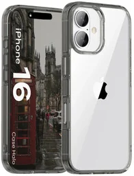 Bizon Etui Case Halo do iPhone 16, przydymione-czarne - Etui i futerały do telefonów - miniaturka - grafika 1
