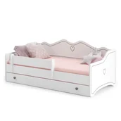 Łóżka dla dzieci i młodzieży - Łóżko dziecięce EMMA z szufladą i barierką 160x80 szary - miniaturka - grafika 1