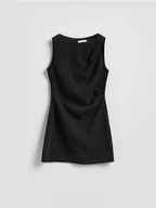 Sukienki - Reserved - Sukienka mini z drapowaniem - czarny - miniaturka - grafika 1