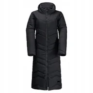 Płaszcze damskie - Jack Wolfskin płaszcz damski niebieski puchowy z kapturem rozmiar L - miniaturka - grafika 1