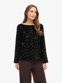 Swetry damskie - Vila Sweter "Vifaith" w kolorze czarnym - miniaturka - grafika 1