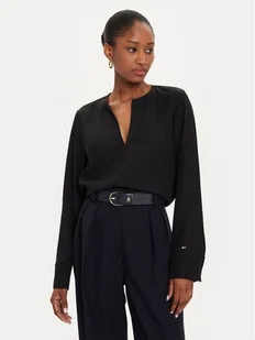 Tommy Hilfiger Bluzka WW0WW43364 Czarny Regular Fit - Bluzki damskie - miniaturka - grafika 1