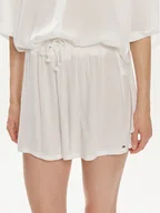 Spodnie sportowe damskie - Tommy Hilfiger Szorty materiałowe UW0UW05332 Biały Relaxed Fit - miniaturka - grafika 1