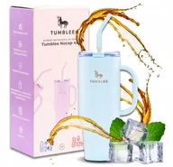 Kubki termiczne - Duży Kubek Termiczny ze STALOWĄ RURKĄ do Samochodu 1200ml z Uchwytem Rączką - miniaturka - grafika 1