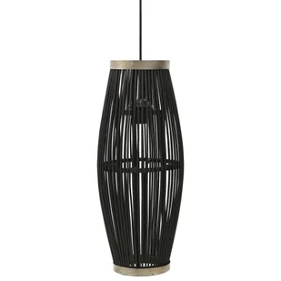 VidaXL Lampa wisząca, czarna, wiklinowa, 40 W, 23x55 cm, owalna, E27 289585 - Lampy sufitowe - miniaturka - grafika 1
