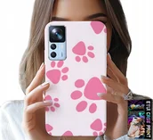 Dodatki do ciast w proszku - ETUI DO XIAOMI 12T / 12T PRO - RÓŻOWE PSIE ŁAPKI, PLECKI, OBUDOWA CASE - miniaturka - grafika 1