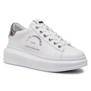 Sneakersy KARL LAGERFELD - KL62538 White Lthr W/Silver - Baleriny - miniaturka - grafika 1