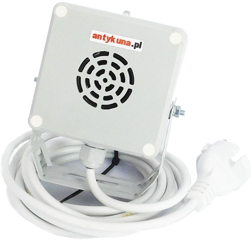 Antykuna.pl Odstraszacz CICHY Light Hermetyczny Zabezpieczy WEJŚCIE KUNY PO ŚCIANIE działa na 2 Strony na Uchwycie Zasilanie 230V [9242]