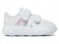 Buty dla dziewczynek - BUTY dziecięce ADIDAS GRAND COURT ID5265 białe rzepy błyszczące paski 26,5 - miniaturka - grafika 1