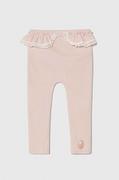 Spodnie i spodenki dla dziewczynek - Jamiks legginsy niemowlęce kolor różowy gładkie - miniaturka - grafika 1