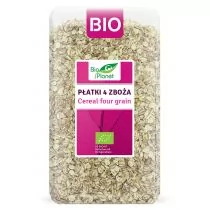 Bio Planet Płatki 4 zboża (orkisz, owies, jęczmień, żyto) 600 g Bio - Płatki śniadaniowe i musli - miniaturka - grafika 1
