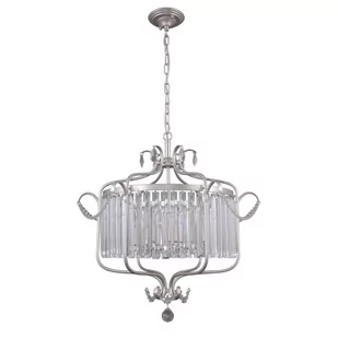 Italux Żyrandol LAMPA wisząca RINALDO PND-33057-6-CH.S OPRAWA glamour z kryształkami ZWIS na łańcuchu srebrny szampański PND-33057-6-CH.S - Lampy sufitowe - miniaturka - grafika 1