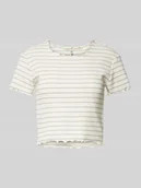 Koszulki i topy damskie - Top krótki o kroju regular fit z mieszanki bawełny model ‘ANITS’ - miniaturka - grafika 1