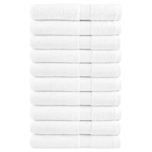 vidaXL Ręczniki do sauny, premium, 10 szt., białe, 80x200 cm, bawełna - Ręczniki - miniaturka - grafika 1