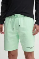 Spodenki męskie - Tommy Hilfiger szorty męskie kolor zielony - miniaturka - grafika 1