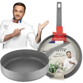 Patelnie - PATELNIA TRADYCYJNA GŁĘBOKA MARMUREK ALUMINIOWA PIERRE 28CM SZARA NON-STICK - miniaturka - grafika 1