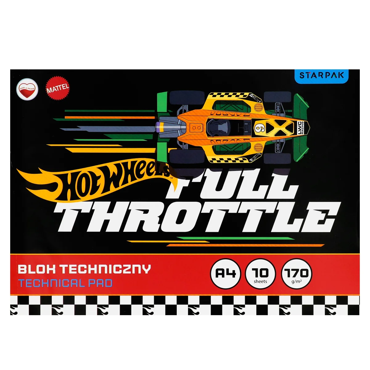 Blok Techniczny A4/10K Biały Hot Wheels A 20 Starpak
