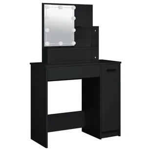 Toaletka z LED, czarna, materiał drewnopochodny Lumarko! - Toaletki - miniaturka - grafika 7
