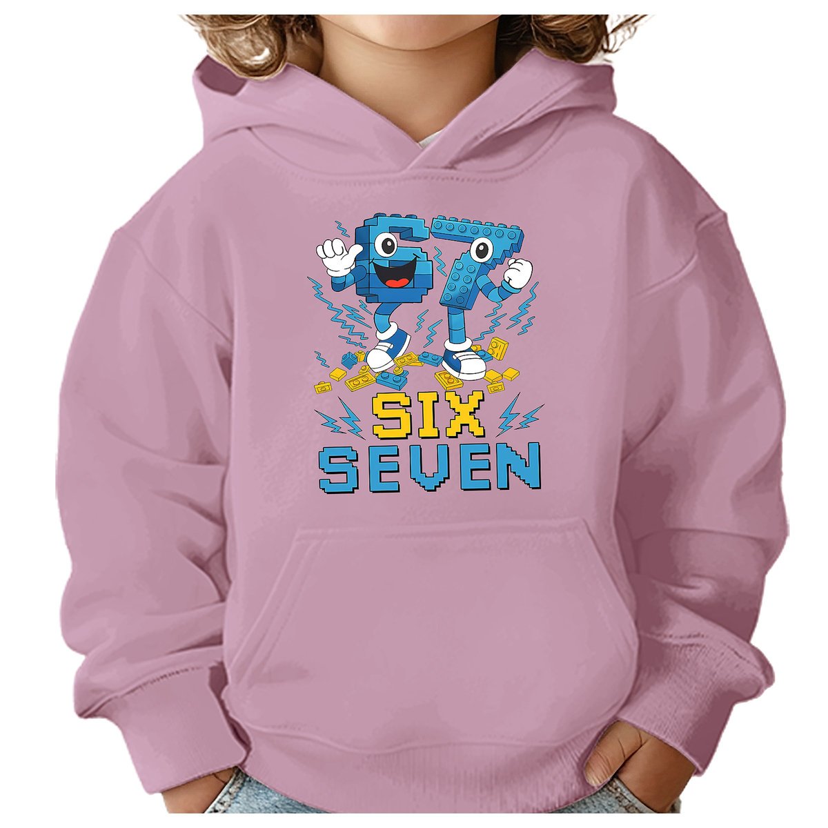 BLUZA DZIECIĘCA Z KAPTUREM 67 SIX SEVEN KLOCKI VIRAL 134-140 PREZENT