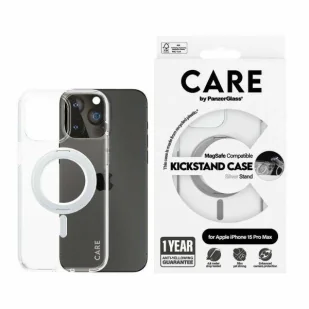 Etui CARE by PanzerGlass Kickstand Case MagSafe na iPhone 15 Pro Max - srebrne - Etui i futerały do telefonów - miniaturka - grafika 1