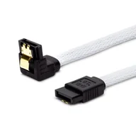 Kable komputerowe i do monitorów - Savio Kabel SATA III GAK-03 0,3m, oplot biały, kątowy, złote zatrzaski 10 sztuk GAK-03 - miniaturka - grafika 1