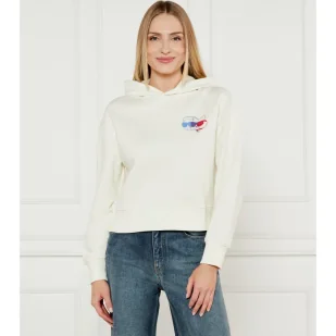 Karl Lagerfeld Bluza IKON Cropped Fit - Bluzy damskie - miniaturka - grafika 1