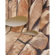 Tapety - Tapeta trompe l'oeil, efekt antycznej cegły, 9,5 m x 0,53 m, kamień art déco - miniaturka - grafika 1