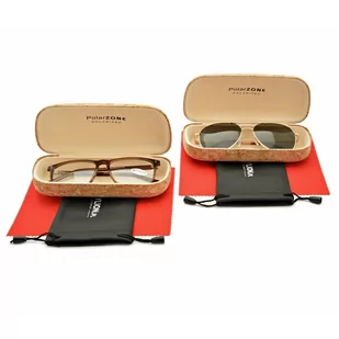 ZESTAW 6 PRODUKTÓW - 2x Etui na okulary korkowe + 2x Ściereczka z mikrofibry + 2x Pokrowiec - Akcesoria do okularów - miniaturka - grafika 1