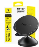 Uchwyty samochodowe do telefonów - Uchwyt magnetyczny Baseus GoTrip DC1 kompatybilny z MagSafe na szybę/deskę rozdzielczą - czarny - miniaturka - grafika 1